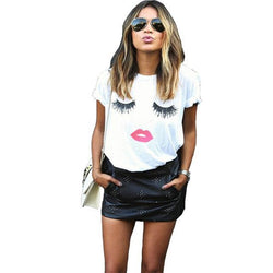 Eyelash Red Lips Tshirt