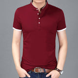 Solid Color Slim Fit Short Sleeve