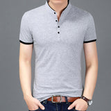 Solid Color Slim Fit Short Sleeve