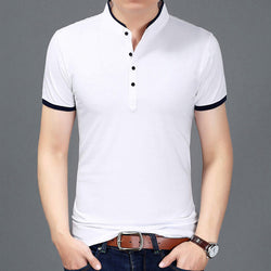 Solid Color Slim Fit Short Sleeve