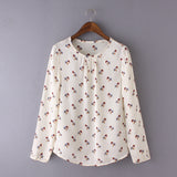 Birds Print Slim Long Sleeve
