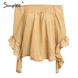 Off Shoulder Flare Sleeve